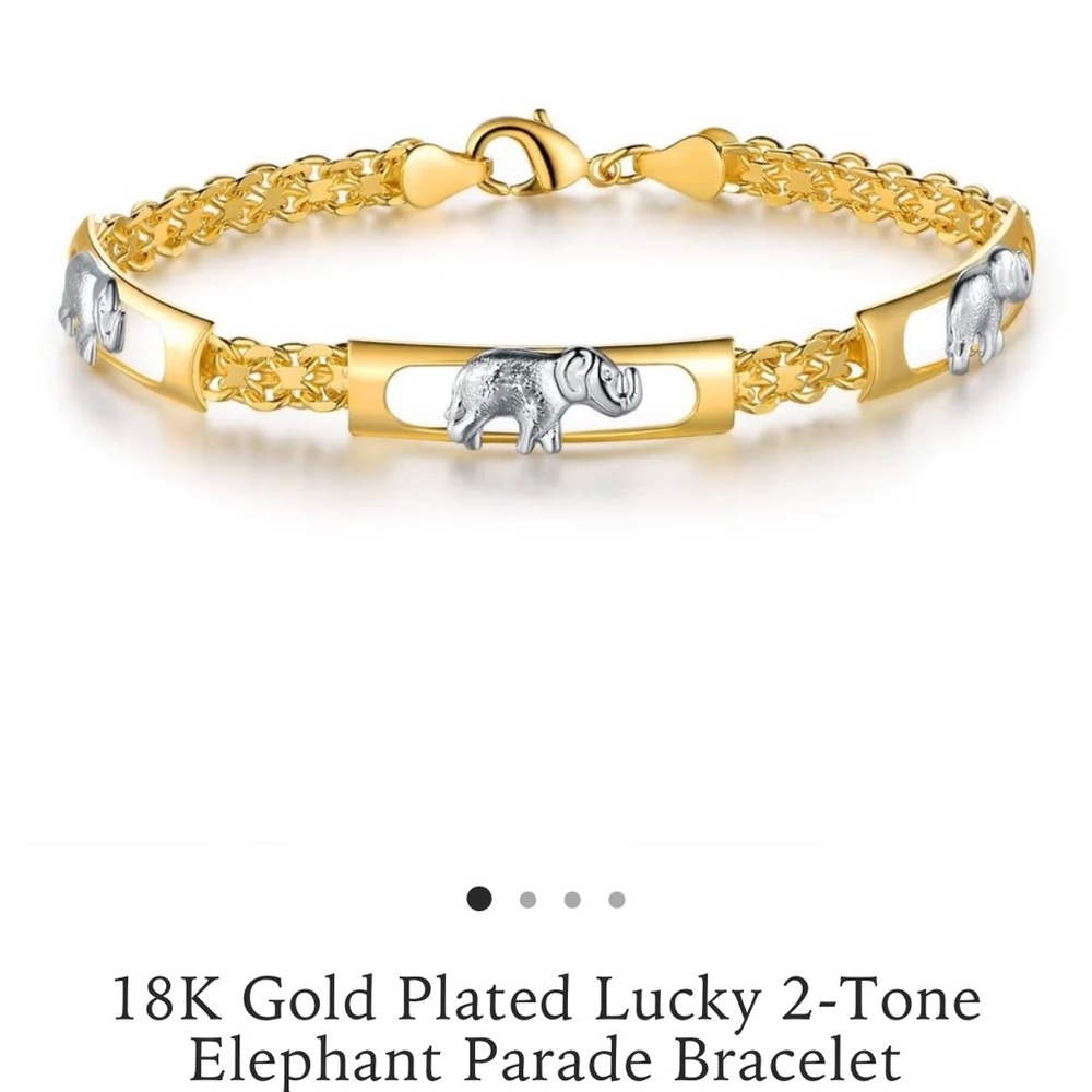 New Fine Jewelry 18K GP Elephant Bracelet